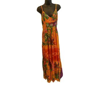 Zuppe womens maxi dress tiered multi  strappy Size 10 beads/sequi
